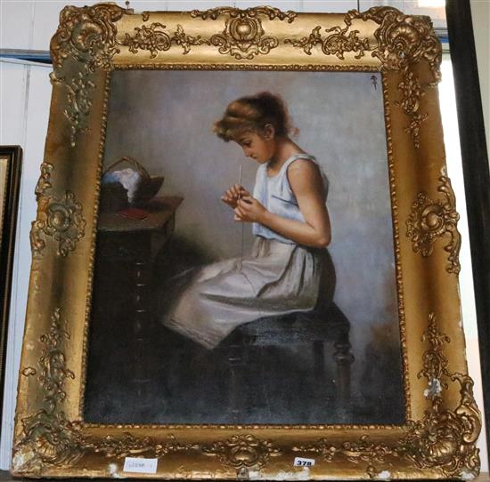 Russia oil on board of a young girl